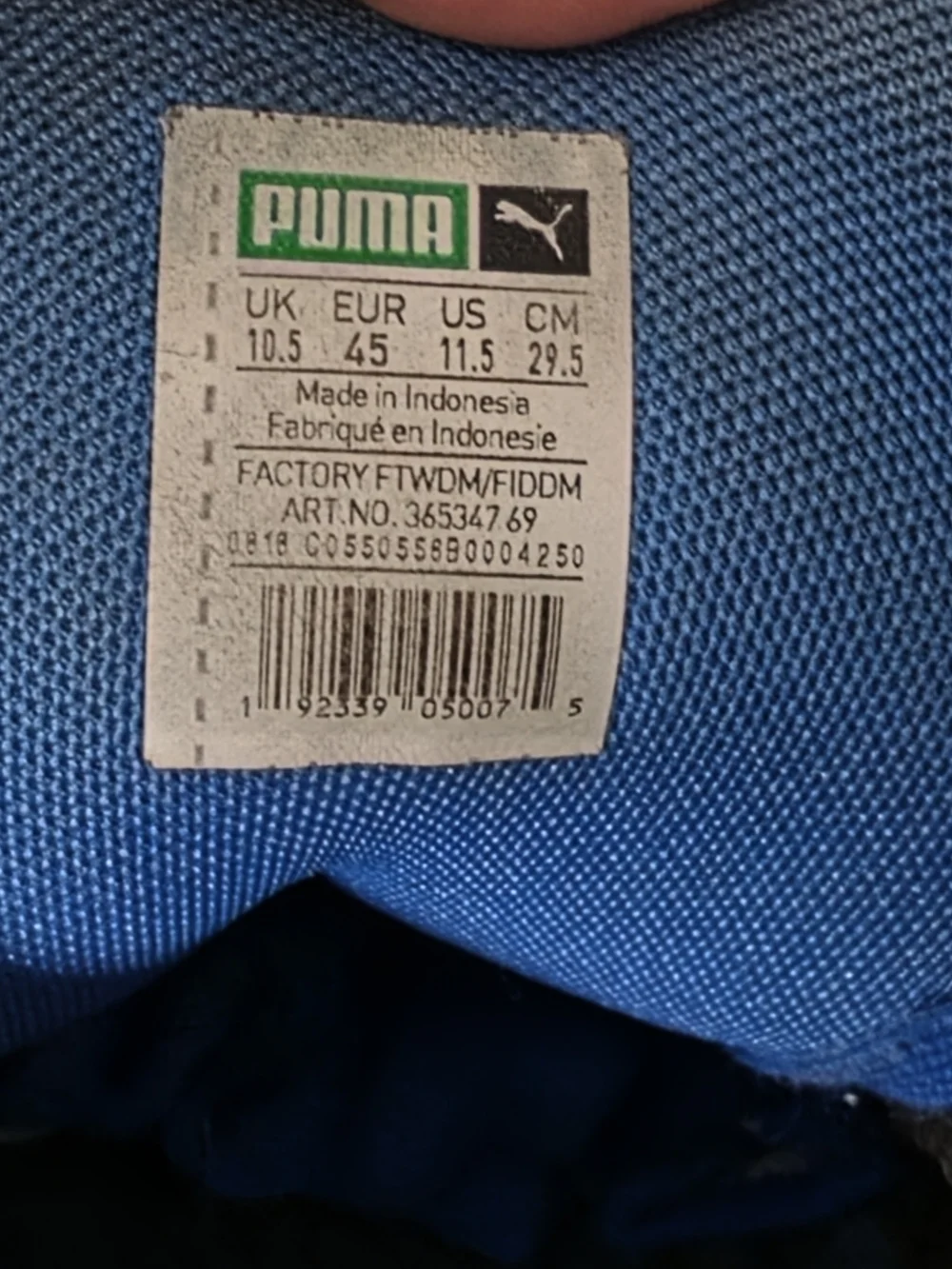 🔥 Puma Men Size 11.5 Blue Suede Athletic Sneakers Black Orange Accents
